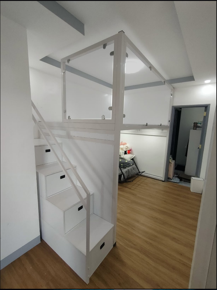 Premium Glass Loft Bed
